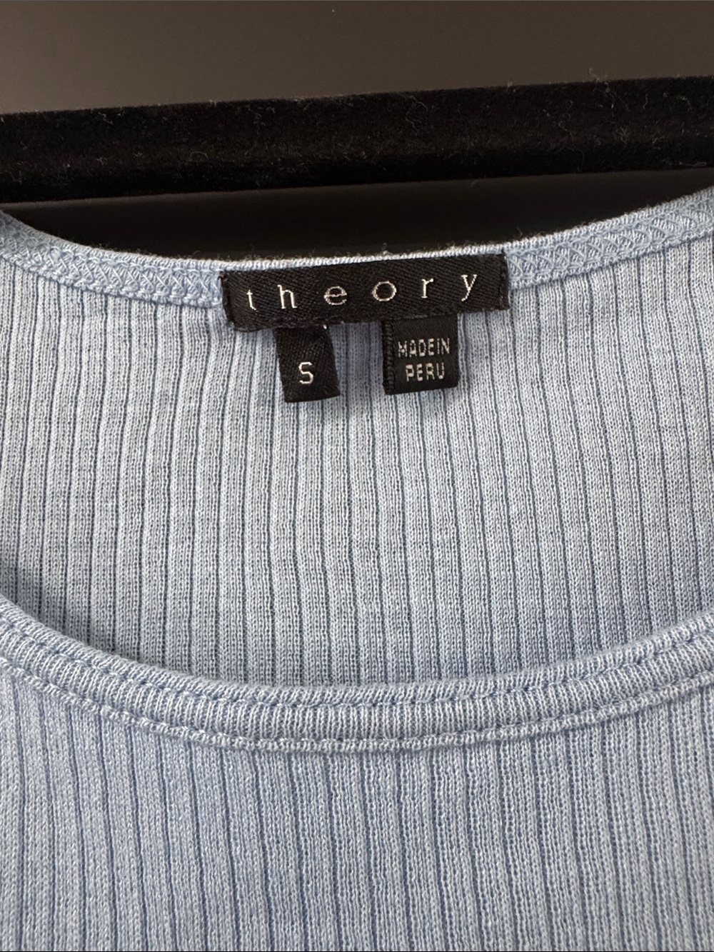 Theory Light Blue Ribbed Tank - Picture 2 of 3